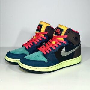 Nike Multicolor High-Top Sneakers with Silver Swoosh